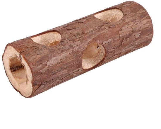 Tunnel per Hamster in Legno Naturale - Tubo di Allenamento - Giocattolo per Piccoli Animali - Figurine per Animali - Giocattolo Divertente - Movimento Migliorato