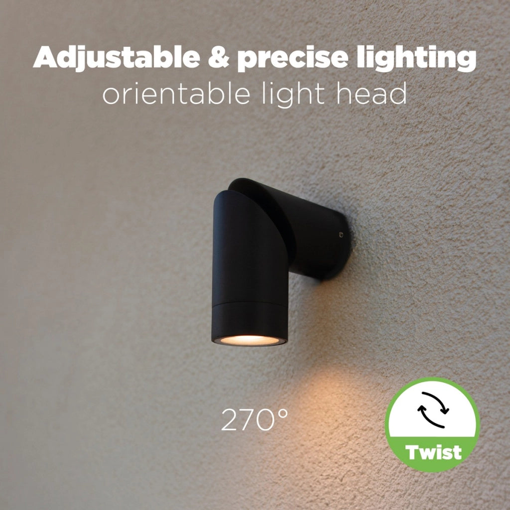 Applique esterna orientabile GU10 IP54 Lutec TUBON