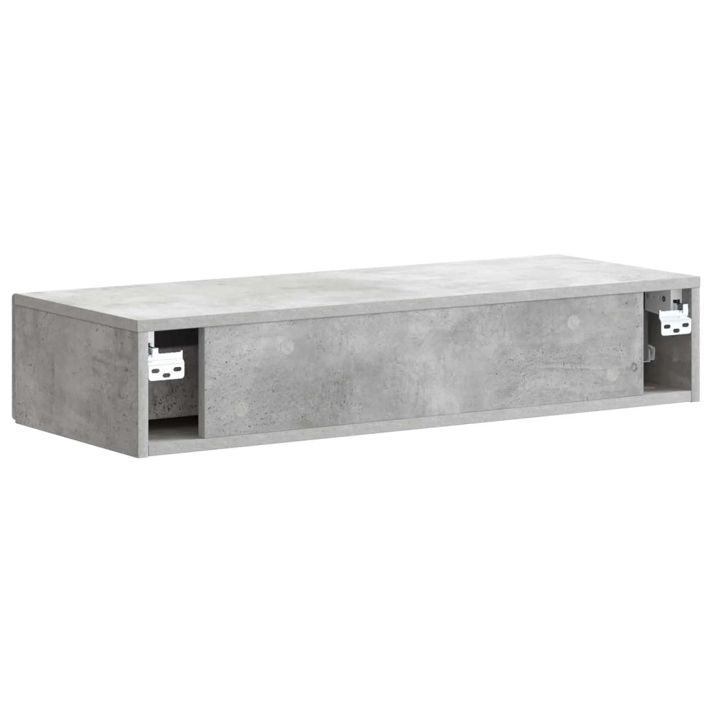 Tavolino da Parete Laterale 87,5 x 34,5 x 17 cm Grigio Cemento 898158