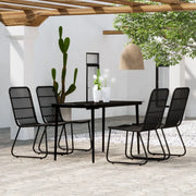 Set da Pranzo da Giardino 5 pz Nero 3099181