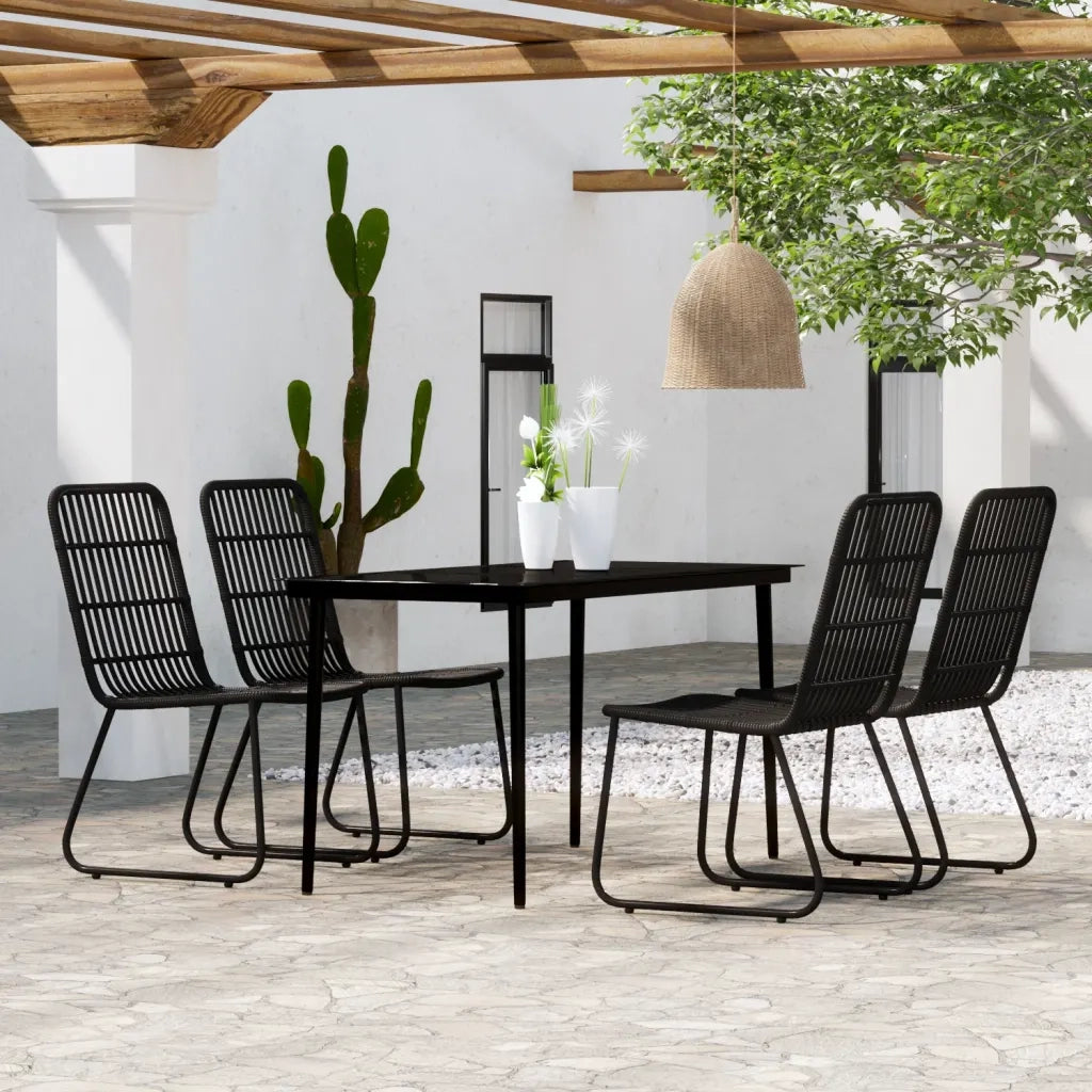 Set da Pranzo da Giardino 5 pz Nero 3099181