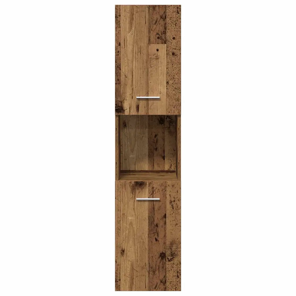 Set di mobili per il Bagno | Armadio da bagno con porta 4 pz Legno vecchio