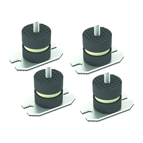 4 PZ ANTIVIBRANTI A PAVIMENTO CON PIASTRA- HxL 40x40 mm  M8x22- DC- pezzi 1