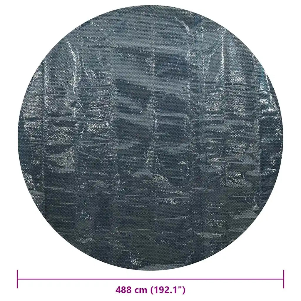 Pellicola Galleggiante Solare PE per Piscina 488 cm Nero e Blu CFW7255114
