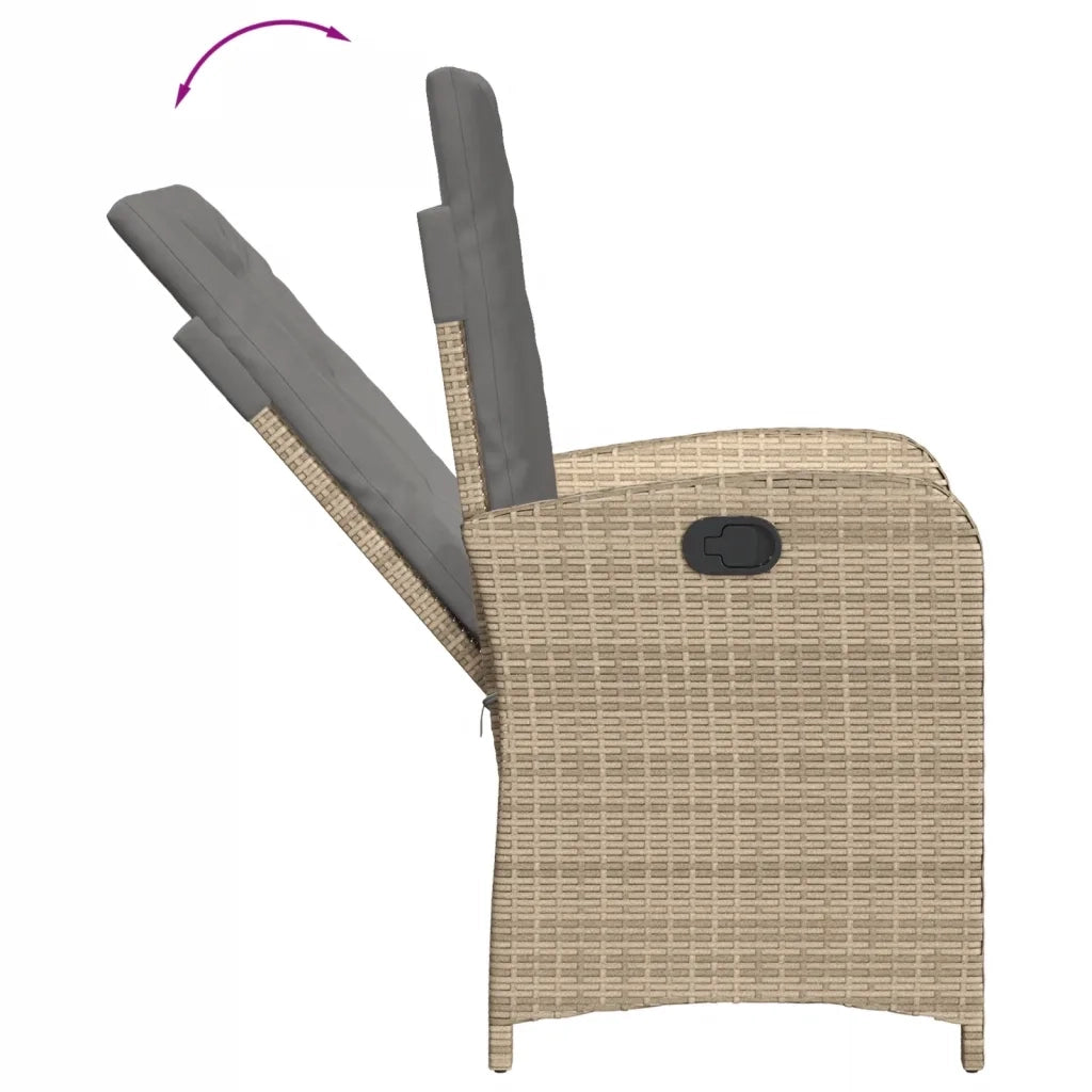 Set da Bistrò 3 pz con Cuscini Beige Misto in Polyrattan 365181
