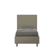 BS COM Letto singolo con rete imbottito 90x190 similpelle cappuccino