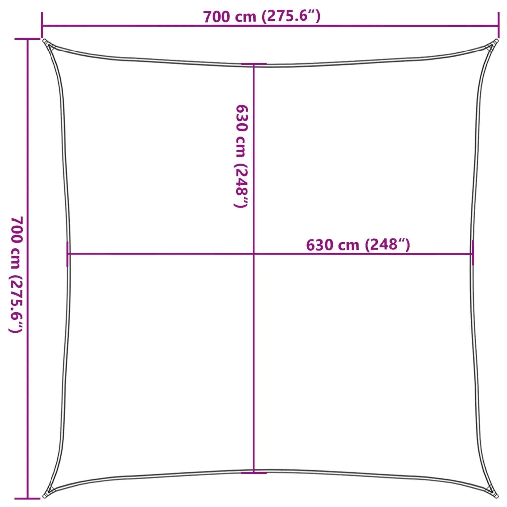 Vela Parasole 160 g/m² Nera 7x7 m in HDPE 311720