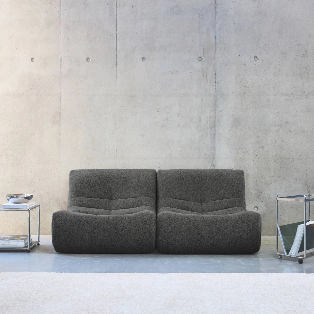 Divano modulare boucle, 2 posti, antracite