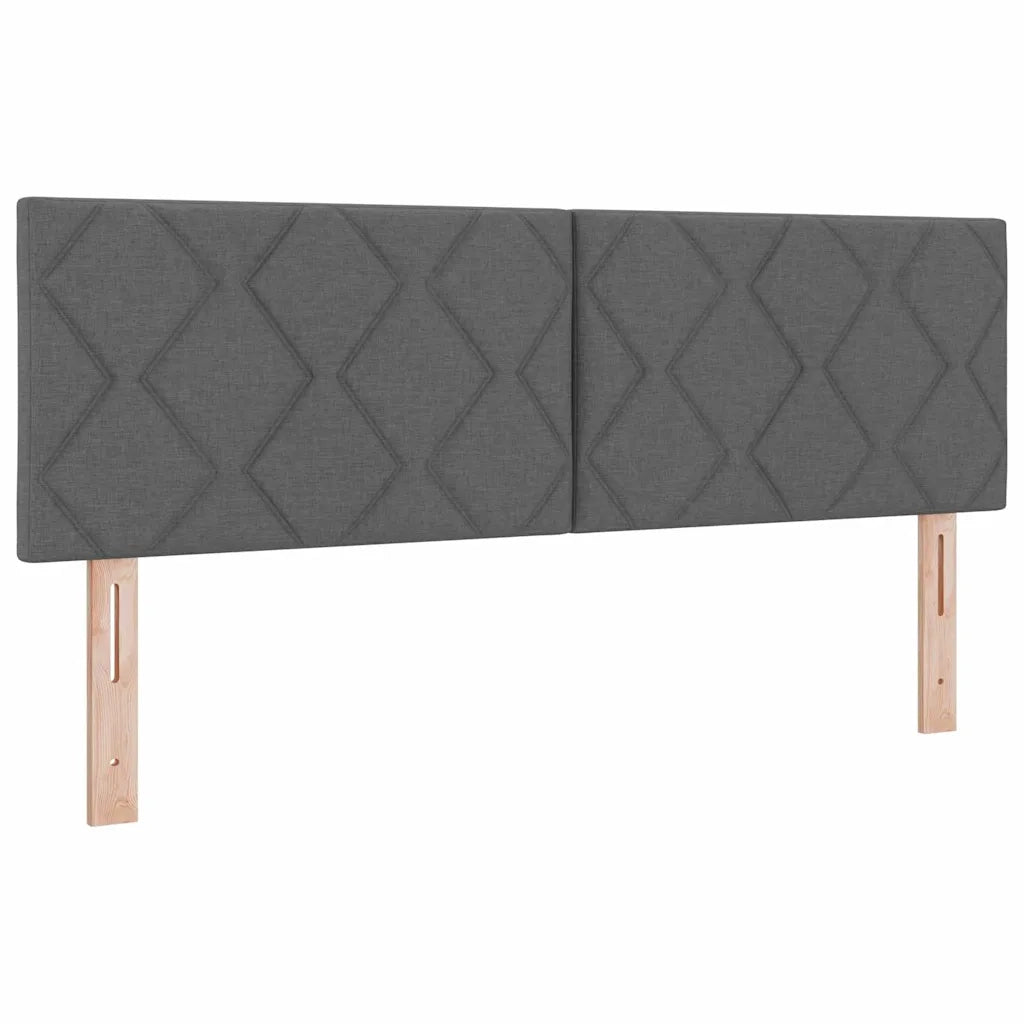 Letto a molle con testiera Grigio scuro 190 x 140 cm Poliestere
