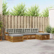 Set divani con cuscino 6 pcs Grigio Naturale e Chiaro 3373886
