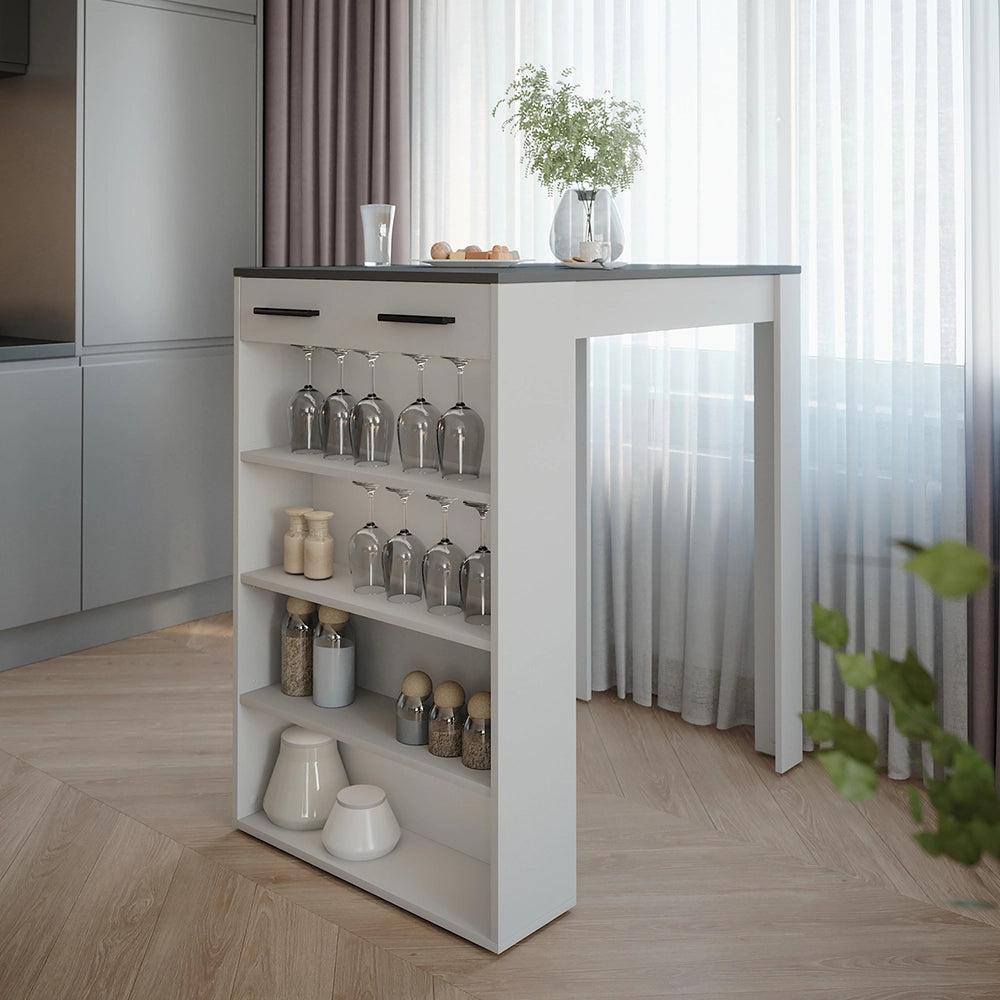 Vicco Tavolo da bar Antracite/bianco 67 x 100 cm