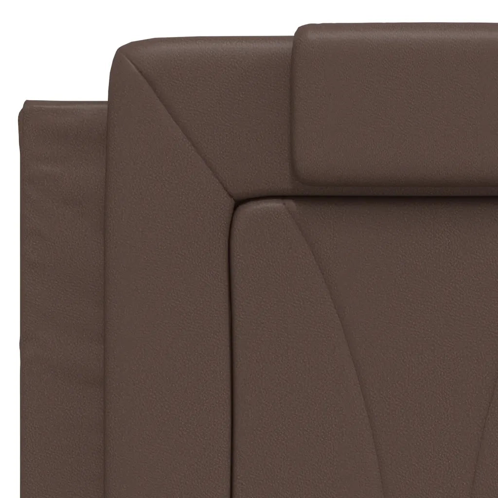 Letto Viana con Materasso Marrone 140x190cm in Similpelle