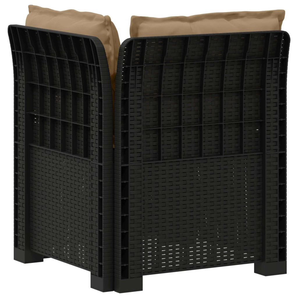 Divano da esterno-Divano da Giardino a 1 Posto con Cuscini Aspetto Rattan PP 775045