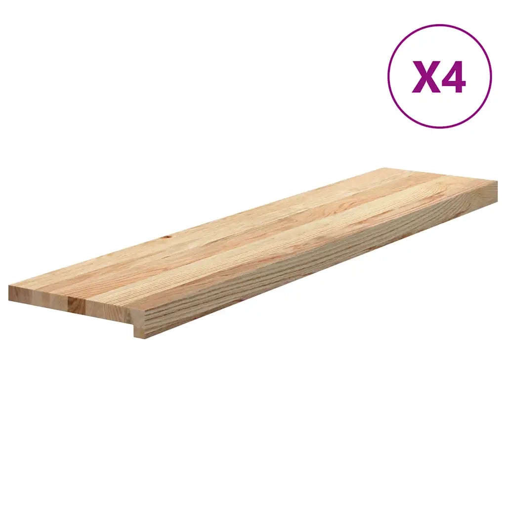 Gradini 4 pz 110x30x2 cm in Rovere Massello Non Trattato