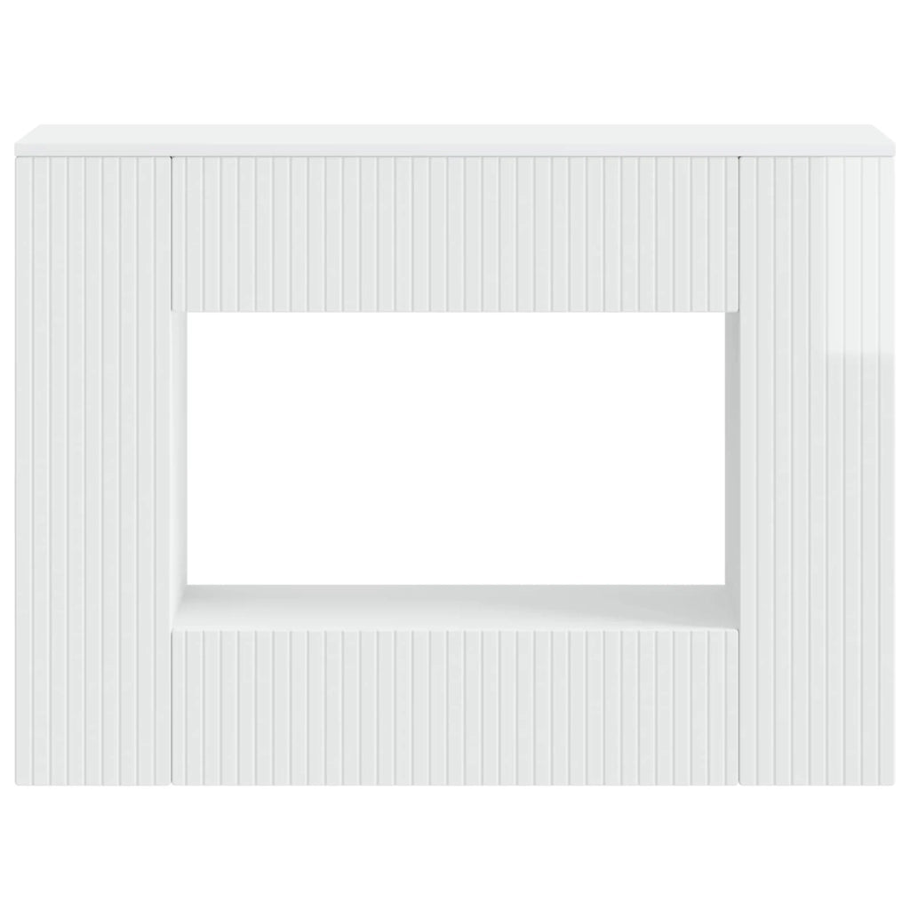 Tavolo consolle Rigato Bianco Lucido 101 x 29 x 74 cm 899881