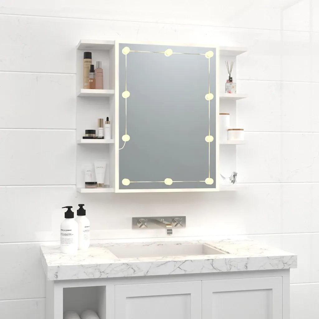 Mobile a Specchio con LED-Armadietto a Specchio Bianco 70x16,5x60 cm