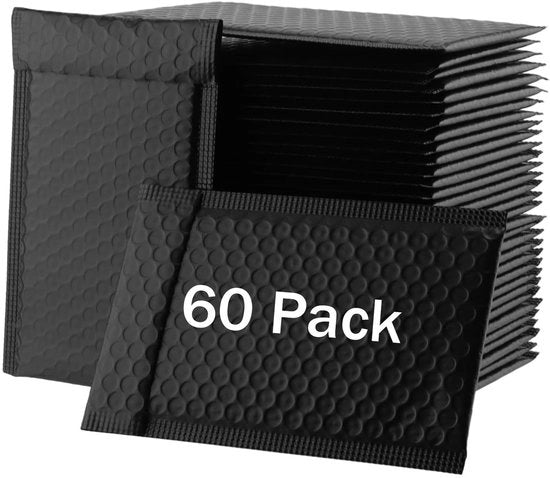 Enveloppe Bubbelen 60 pezzi - Enveloppe Nera con Rivestimento - Borse da Spedizione Idrorepellenti - Confezione Autochiusante - 18 x 15 cm - Qualità Solida