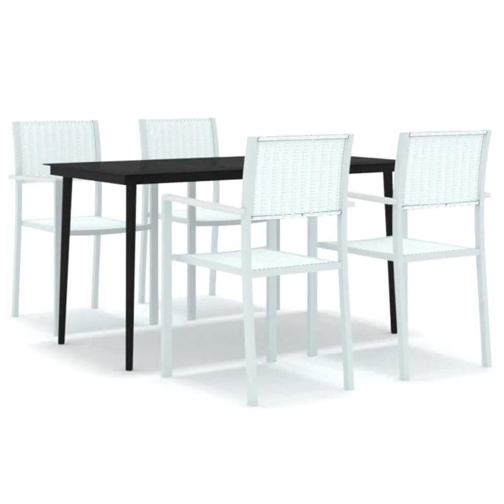 Set Mobili da Pranzo per Giardino 5 pz Bianco 3099271