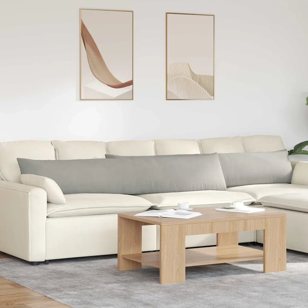 Cuscini da Divano 2 pcs Grigio chiaro 200 x 40 cm Tessuto 42013898