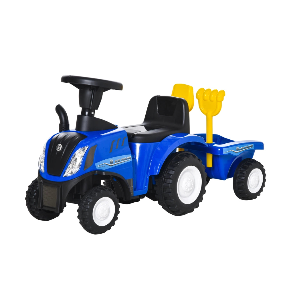 Trattore con Rimorchio e Attrezzi per Bambini ¨C zephmum ¨C Blu, LED, Klaxon