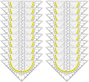 Set di angoli trasparenti in plastica 15 cm - 20 pezzi - Misurazione e disegno preciso - Insetto di misurazione flessibile e indeformabile