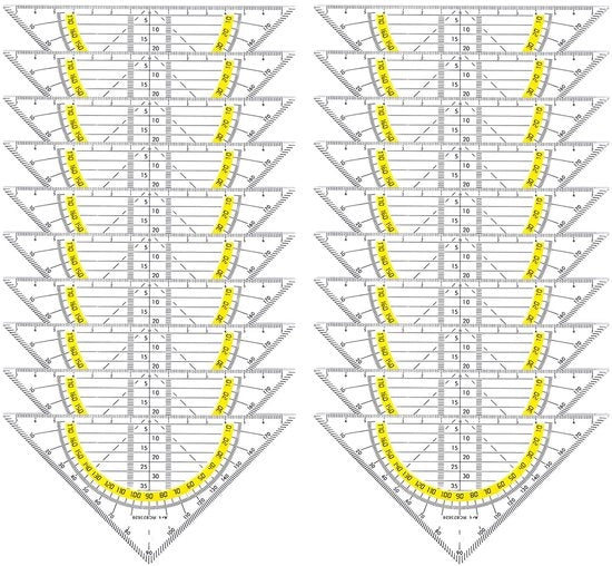Set di angoli trasparenti in plastica 15 cm - 20 pezzi - Misurazione e disegno preciso - Insetto di misurazione flessibile e indeformabile