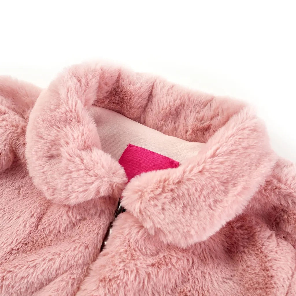 Cappotto per Bambini in Pelliccia Sintetica Rosa 128 13862
