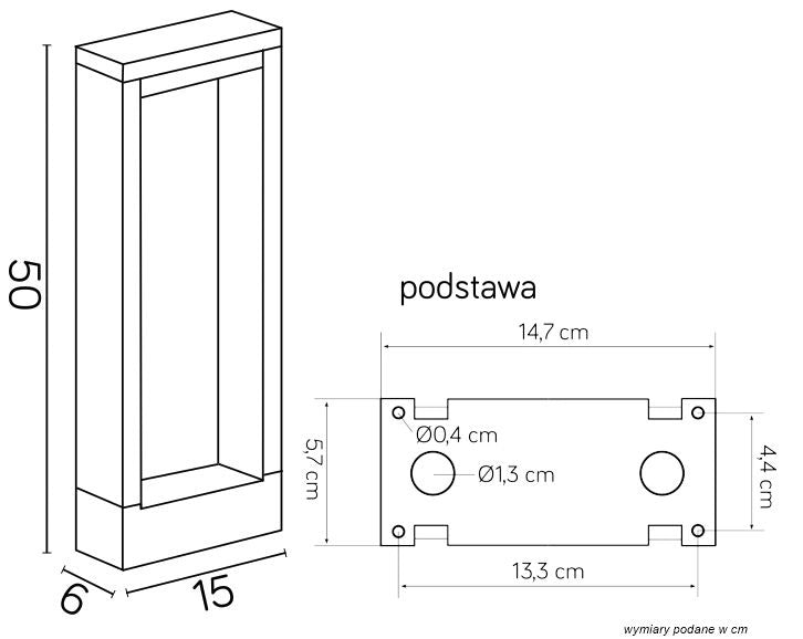 Paletto da giardino 50cm LED 7W grigio IP54 SU-MA Form