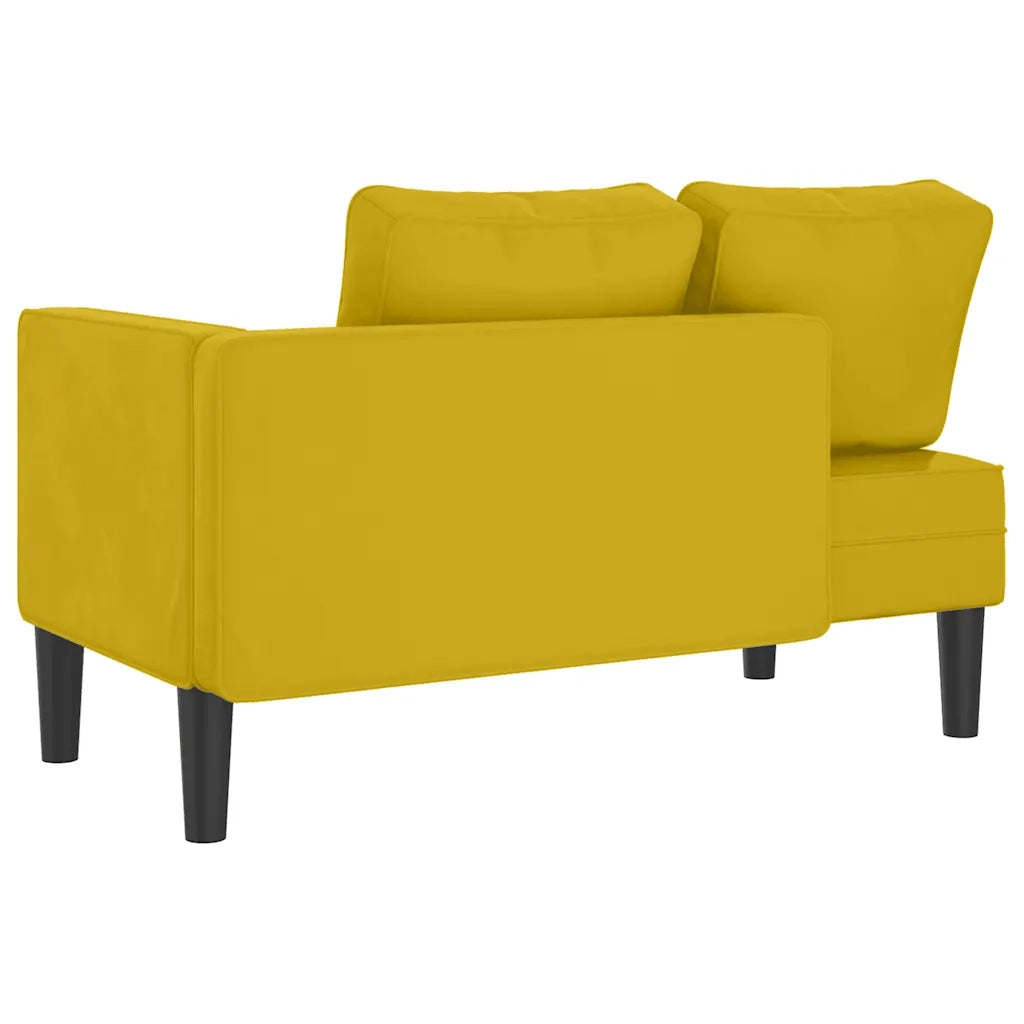 Chaise Longue con Cuscini Giallo in Velluto 4007577