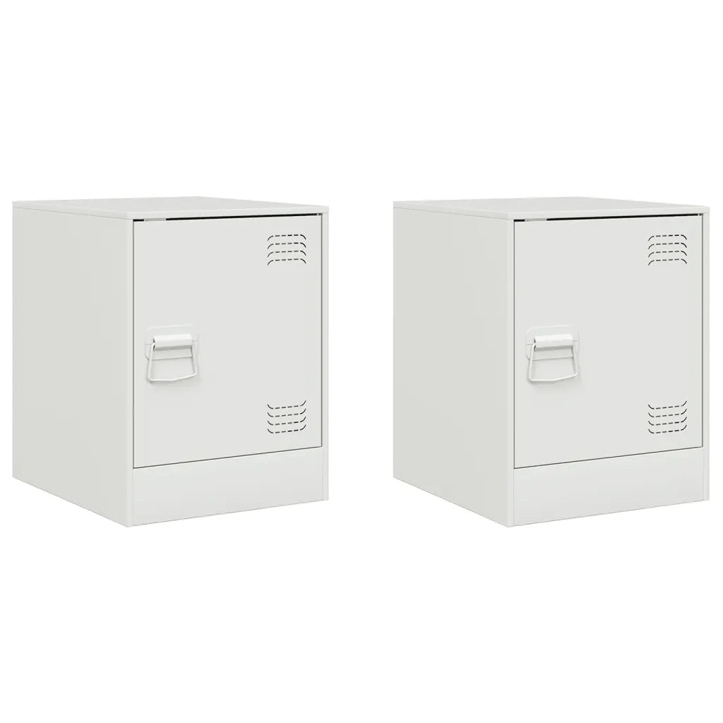 Comodini 2 pz Bianchi 34,5x39x44 cm in Acciaio 841618