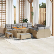 Set Divano da Giardino con cuscino 13 pcs beige e grigio chiaro