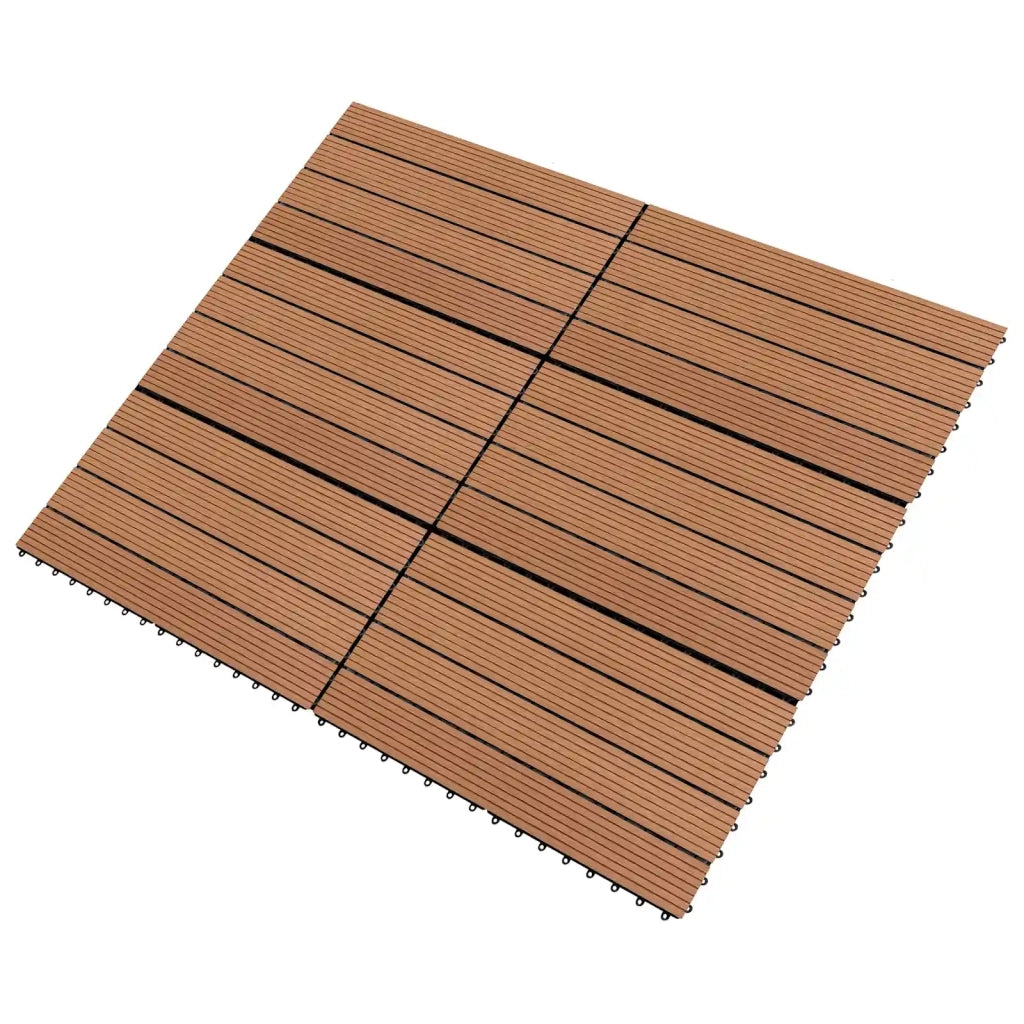 Piastrella per Decking 6 pcs Marrone 60 x 30 cm WPC 42046684