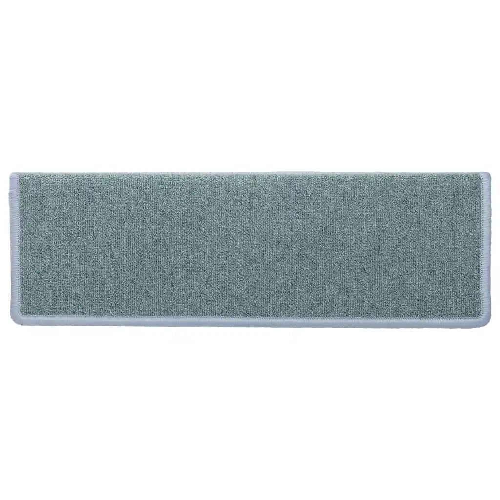 Tappetini per scale 15 pz 65x21x4 cm Blu mare con bordo rettangolare 326194