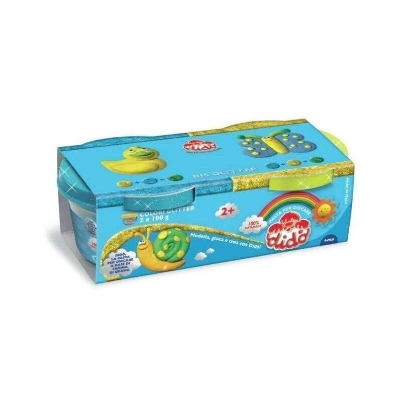 DIDÒ BIS GLITTER PONGO AZZURRO E GIALLO 2 X 100 GR