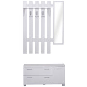 Appendiabiti con Specchio e Scarpiera ¨C Zephmum ¨C Bianco 80x30x180