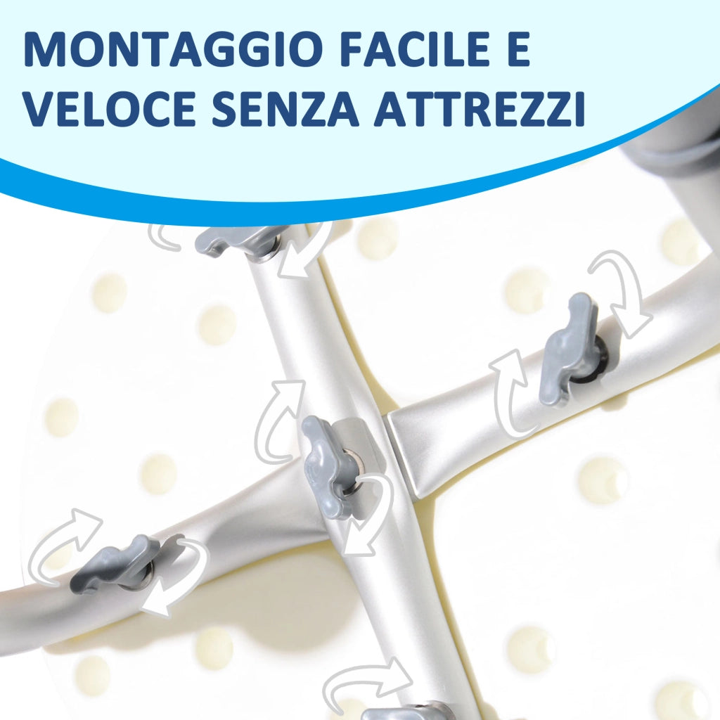 Sgabello da Bagno Regolabile Antiscivolo ¨C Minimal ¨C Bianco