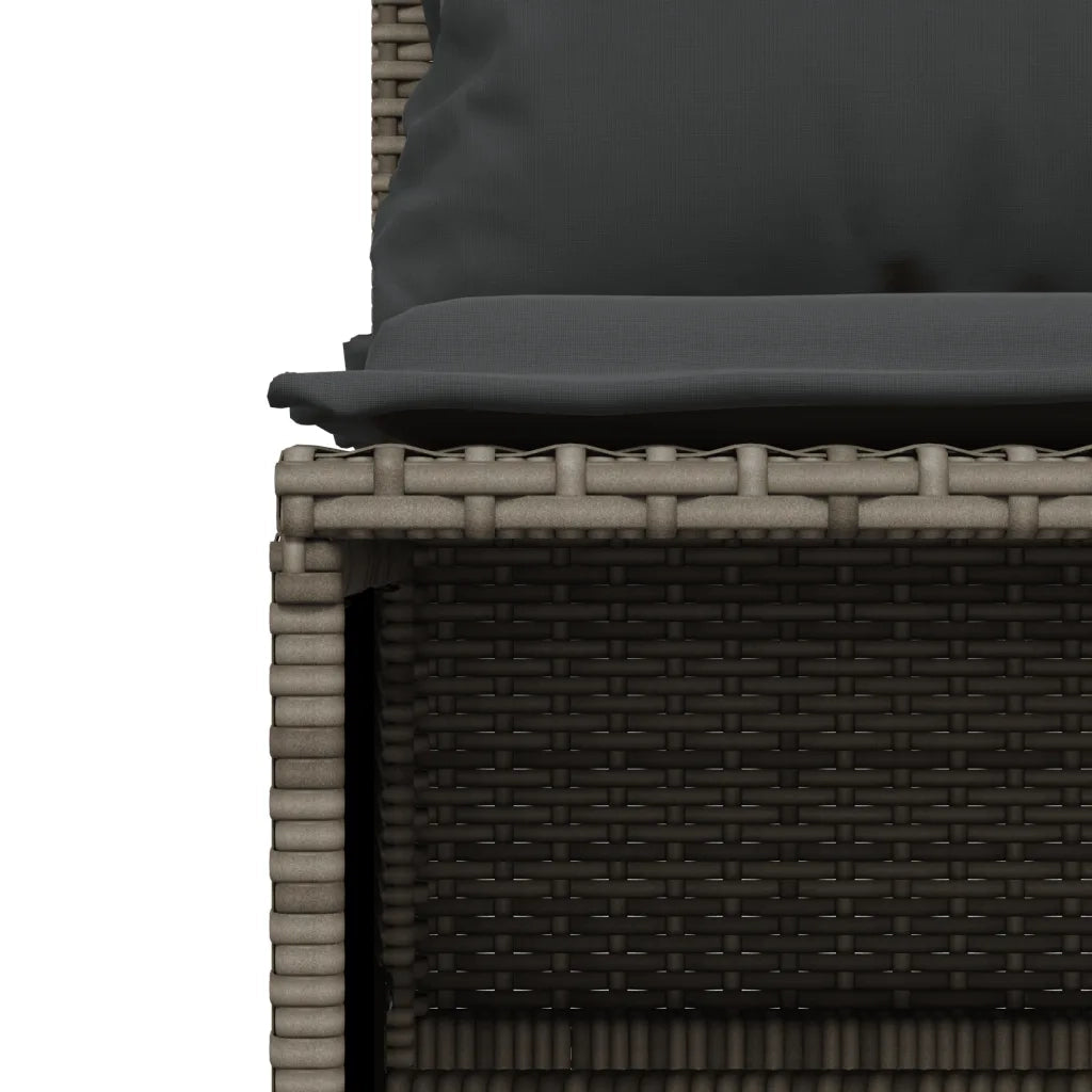 Set Divano da Giardino 5 pz con Cuscini Grigio in Polyrattan 3261553
