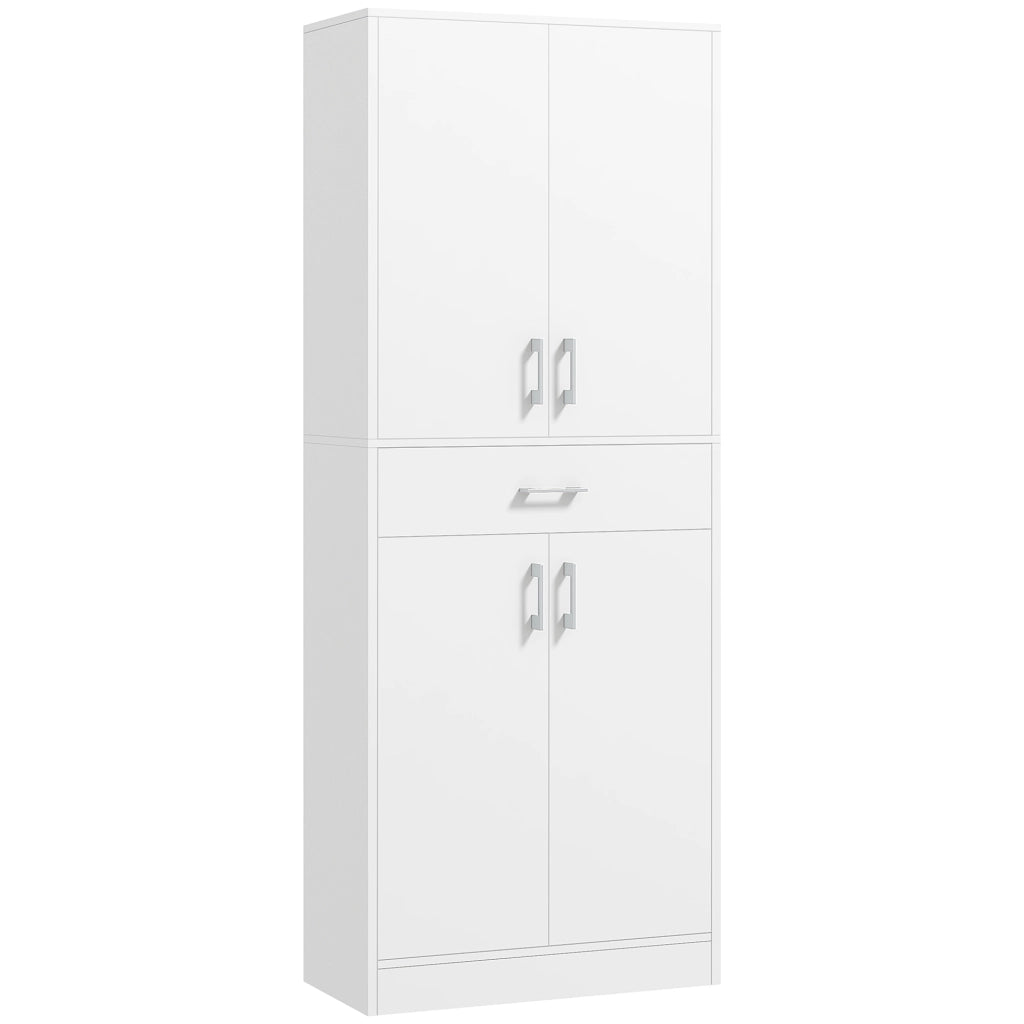 Credenza Cucina Alta con 2 Armadi e Cassetto ¨C zephmum ¨C Bianco