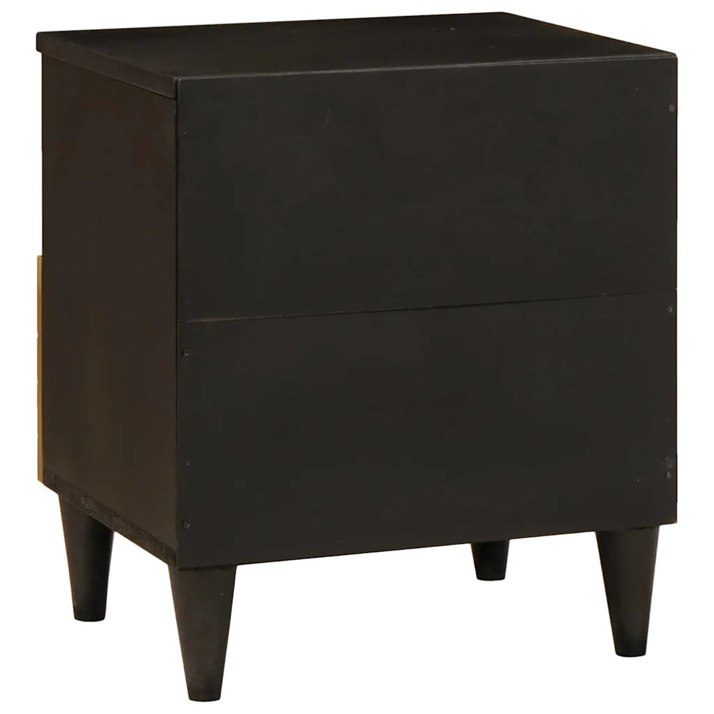 Comodino | Armadio da Notte | Mobiletto da notte Nero e Oro 40 x 33 x 46 cm