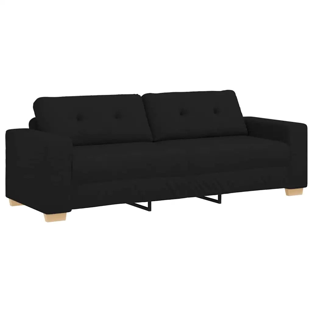 Divano a 3 posti Nero 220x78x80 cm in Tessuto 4105090