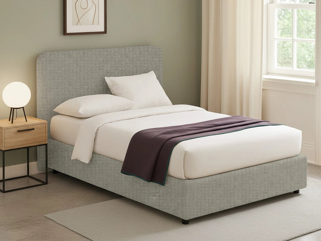 Reading, Letto Singolo Sfoderabile Made in Italy, Grigio