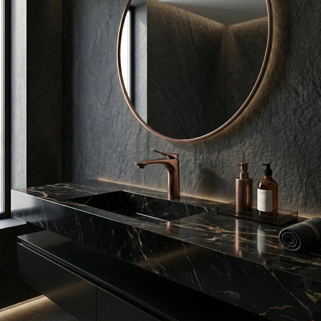 Rubinetto Per Lavabo Premium Rea Vision Copper Brush Low