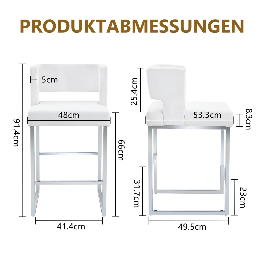 Sedie da Bar Set 2 Pezzi ¨C Xylo ¨C Gambe in Metallo, Design Moderno, Stile Nordico