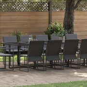 Set da Pranzo per Giardino 15 pcs Nero Acciaio 3335871