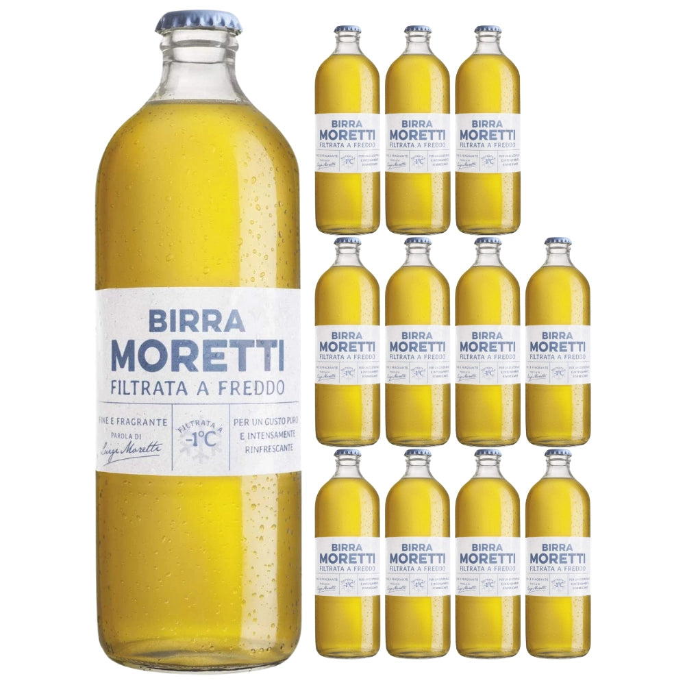 Birra moretti filtrata a freddo 12 bottiglie da 55 cl