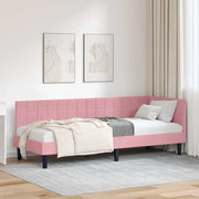 Cornice del letto ad angolo Rosa 80 cm x 200 cm Velluto 42016411