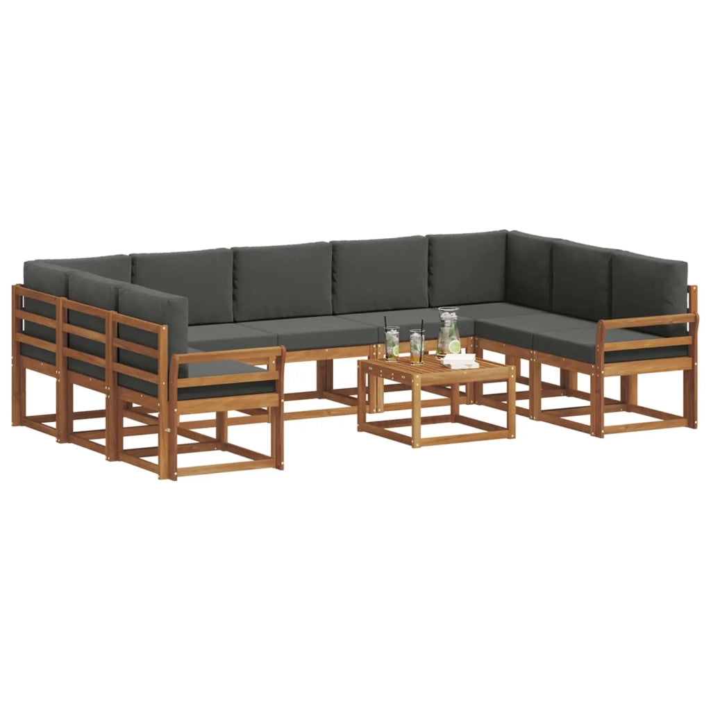 Set di divani da esterno 10 pcs Naturale e Antracite 3367020