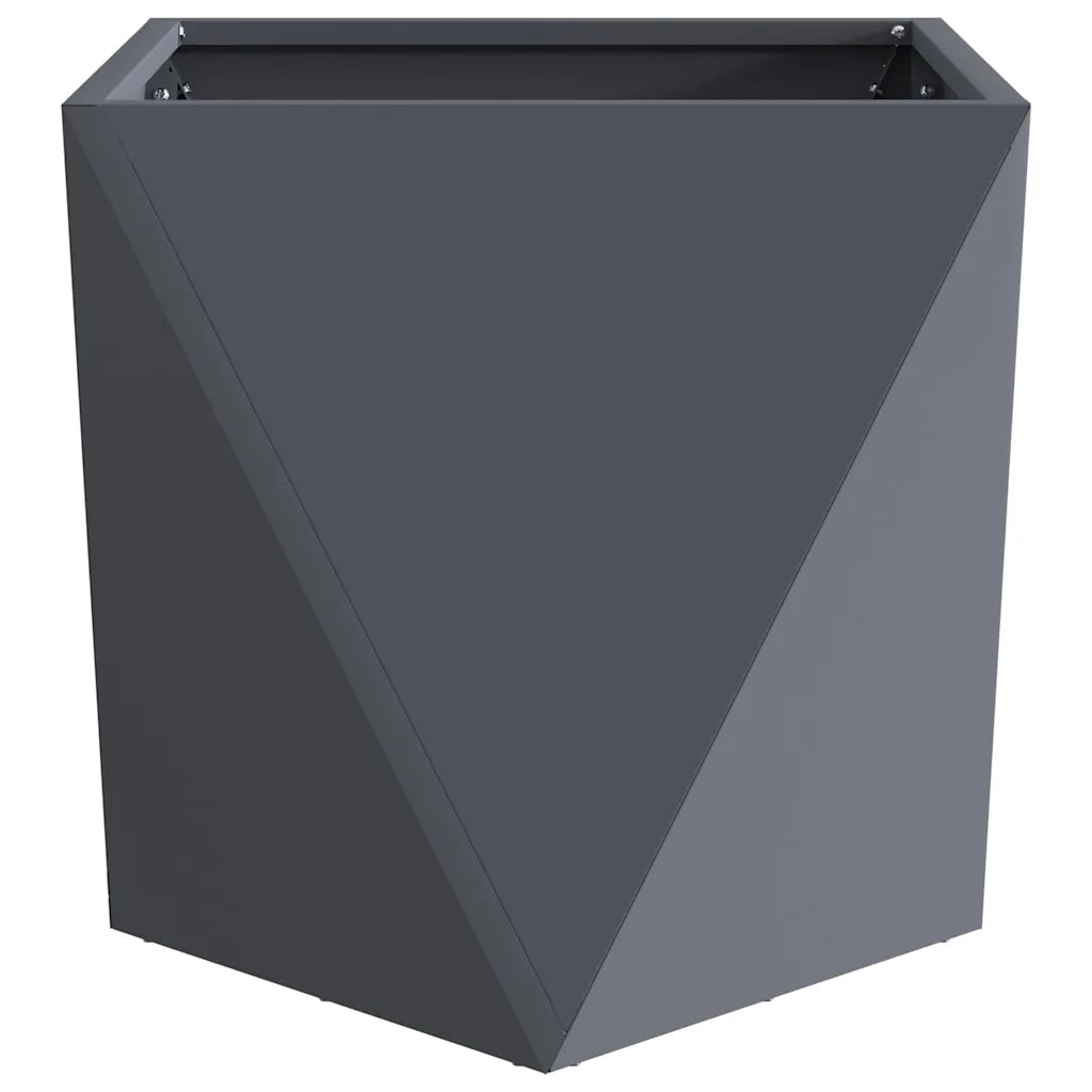 2 pz Fioriera | Cassetta per fiori | Vaso Antracite 50 x 50 x 50 cm Acciaio