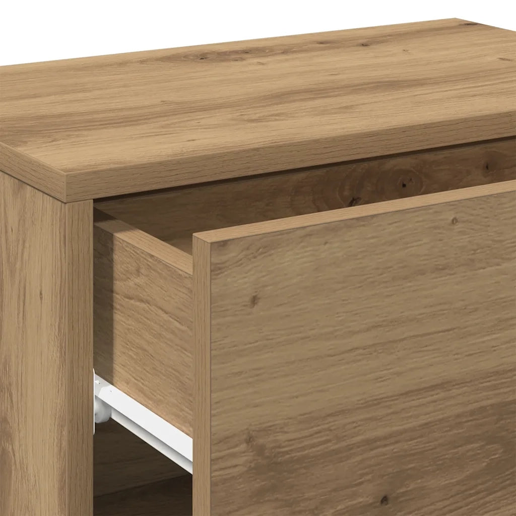 Comodini a Muro 2 pz Rovere Artigianale 856823
