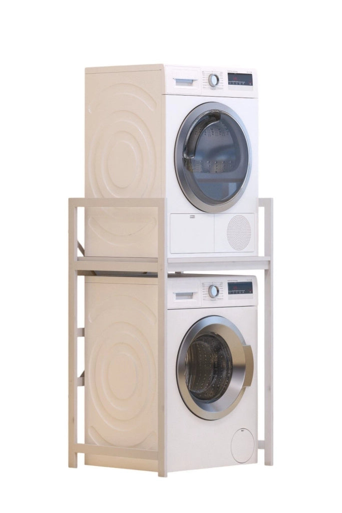 Mobile lavatrice in metallo "Junior" - 70 x 60 x 116 cm - Bianco